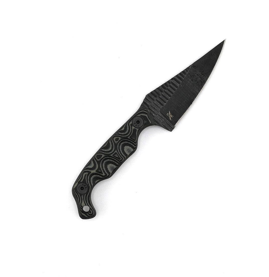 Stroup Knives Mini1 Black Camo G10 Fixed Blade - NORTH RIVER OUTDOORS