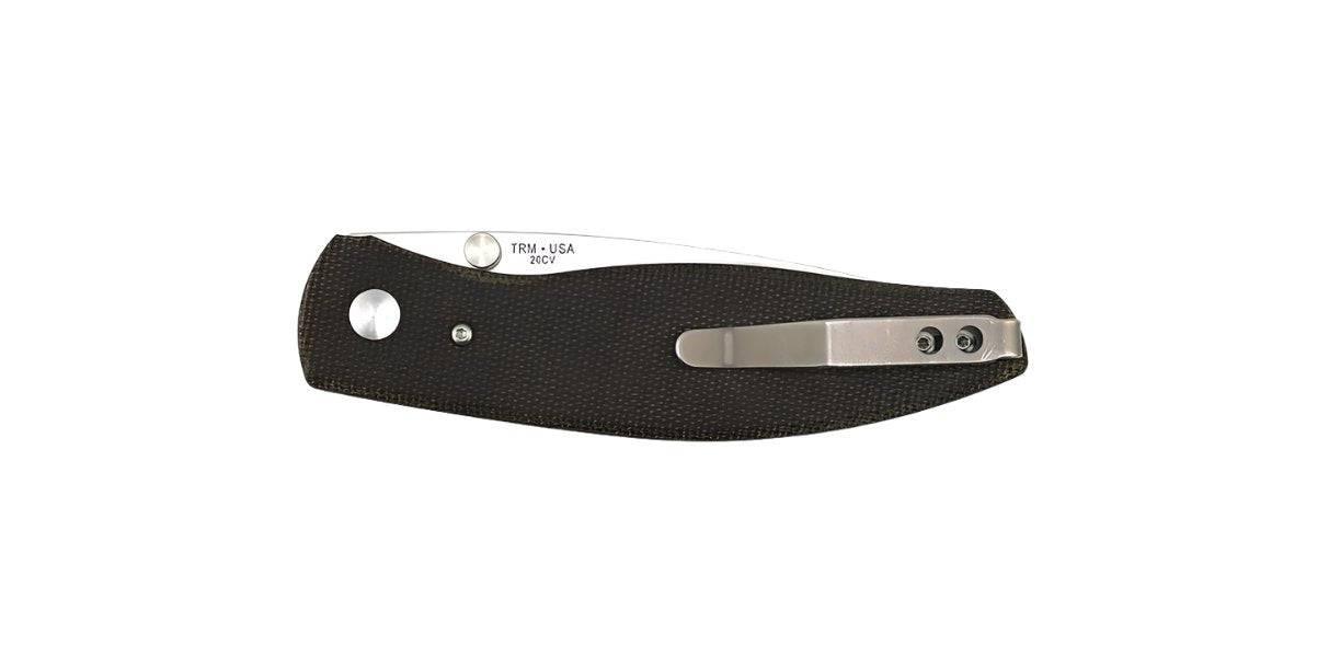 TRM ATOM Folding Knife OD Green Micarta Scales 3.5" Drop Point CPM-20CV (Pre-Owned) - NORTH RIVER OUTDOORS