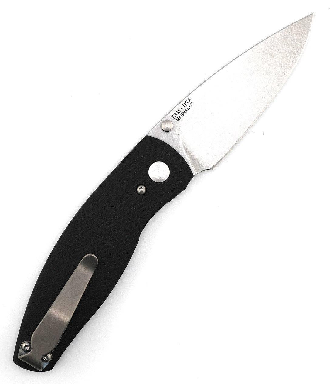 TRM Neutron 2 Linerlock MagnaCut - Jet Black G10 - 3D Contoured Lizard Skin Scales - NORTH RIVER OUTDOORS