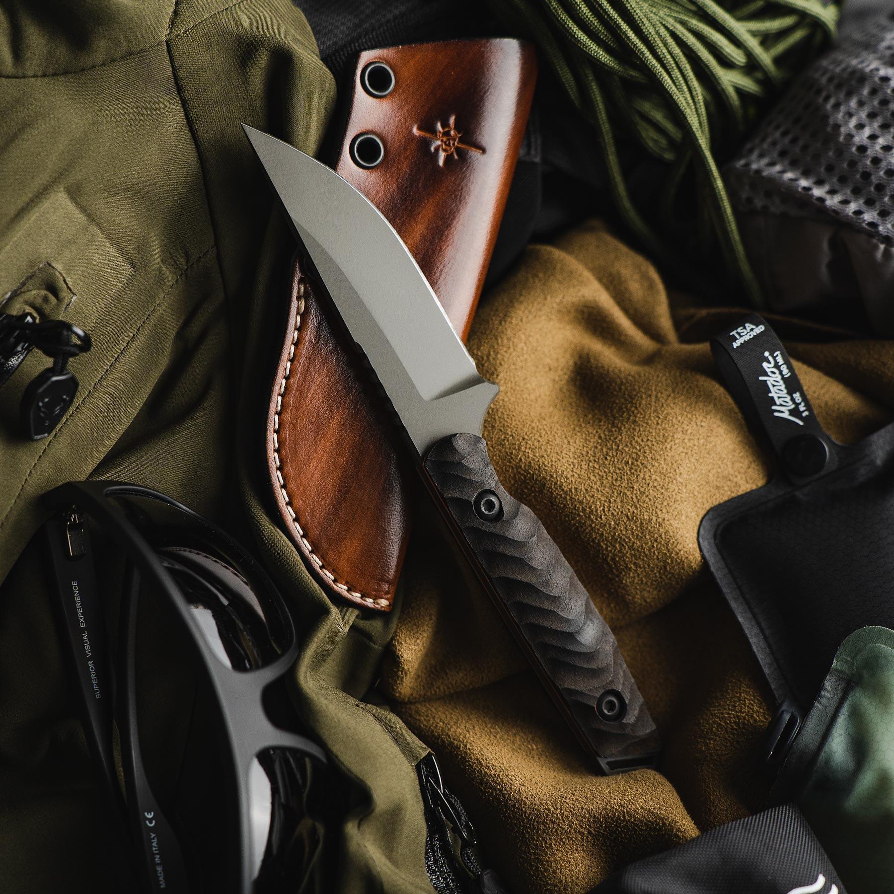 Toor Field 3.0 Fixed Blade Knife 3.625" CPM-154 Spanish Moss Drop Point Ebony Wood (USA) - NORTH RIVER OUTDOORS