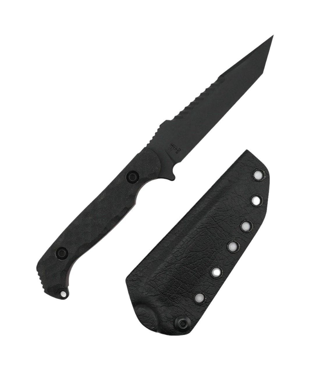 Toor Darter T Fixed Blade Knife 4.25" M4 Sawback Shadow Black G10 Handles w/ Red Inlays (USA) - NORTH RIVER OUTDOORS