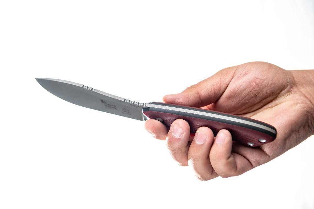 TOPS CPCKFE-01 Camp Creek Fire Edition Tumbled S35VN Red Black G10 Fixed Blade - NORTH RIVER OUTDOORS