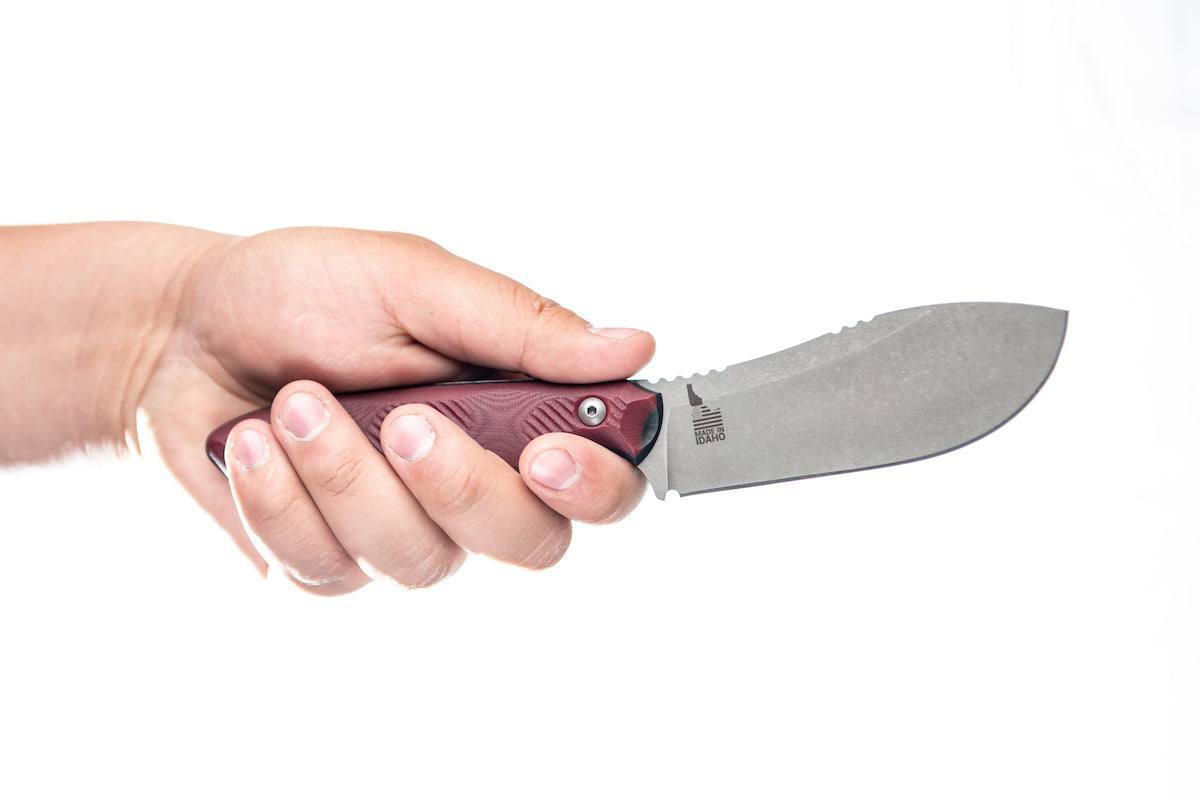 TOPS CPCKFE-01 Camp Creek Fire Edition Tumbled S35VN Red Black G10 Fixed Blade - NORTH RIVER OUTDOORS