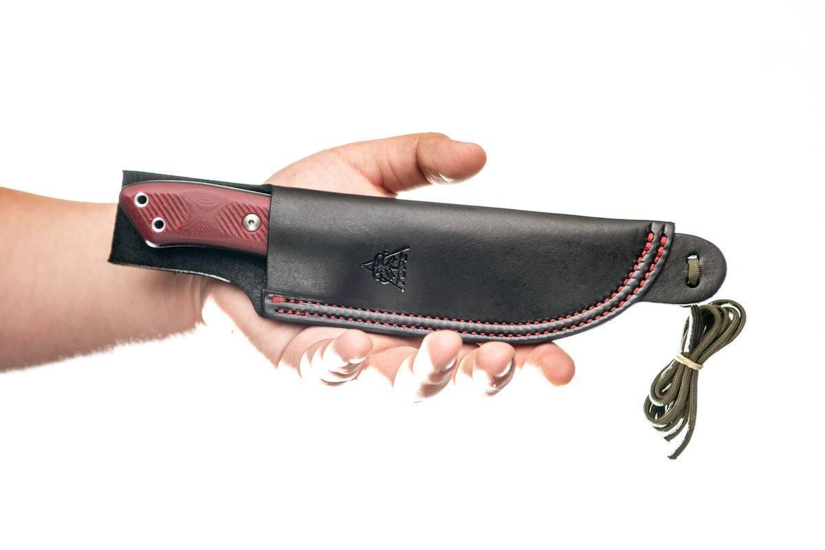 TOPS CPCKFE-01 Camp Creek Fire Edition Tumbled S35VN Red Black G10 Fixed Blade - NORTH RIVER OUTDOORS