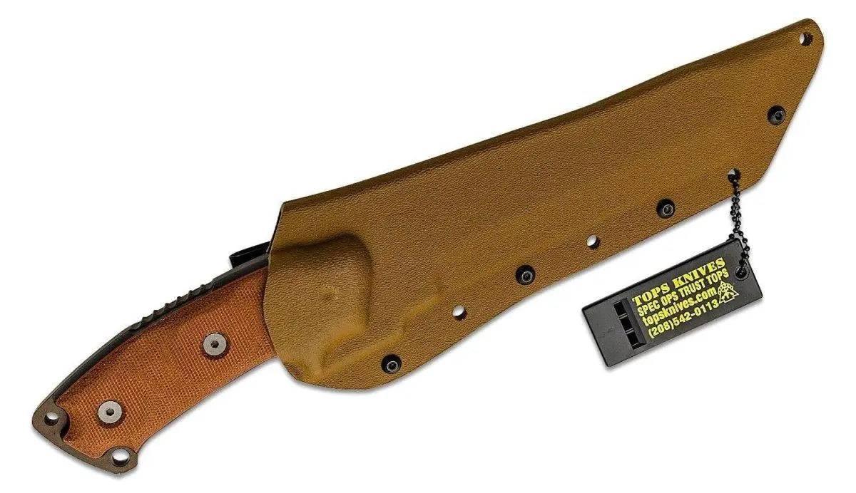 TOPS Steel Eagle 107D Delta Class Fixed 7.63" Tanto Blade Tan/Black Micarta Handle SE107D-2DC (USA) - NORTH RIVER OUTDOORS