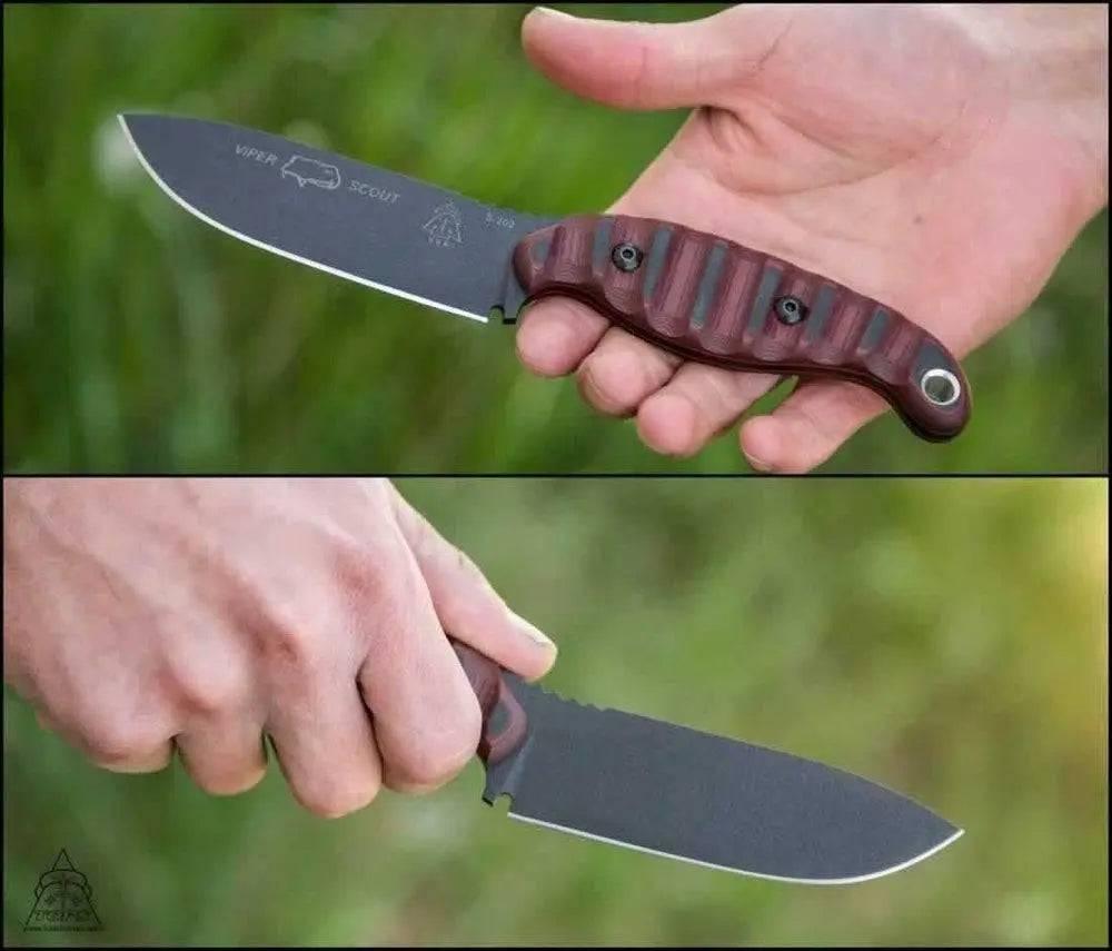 TOPS Viper Scout Fixed Knife USA (Red Handles) - NORTH RIVER OUTDOORS