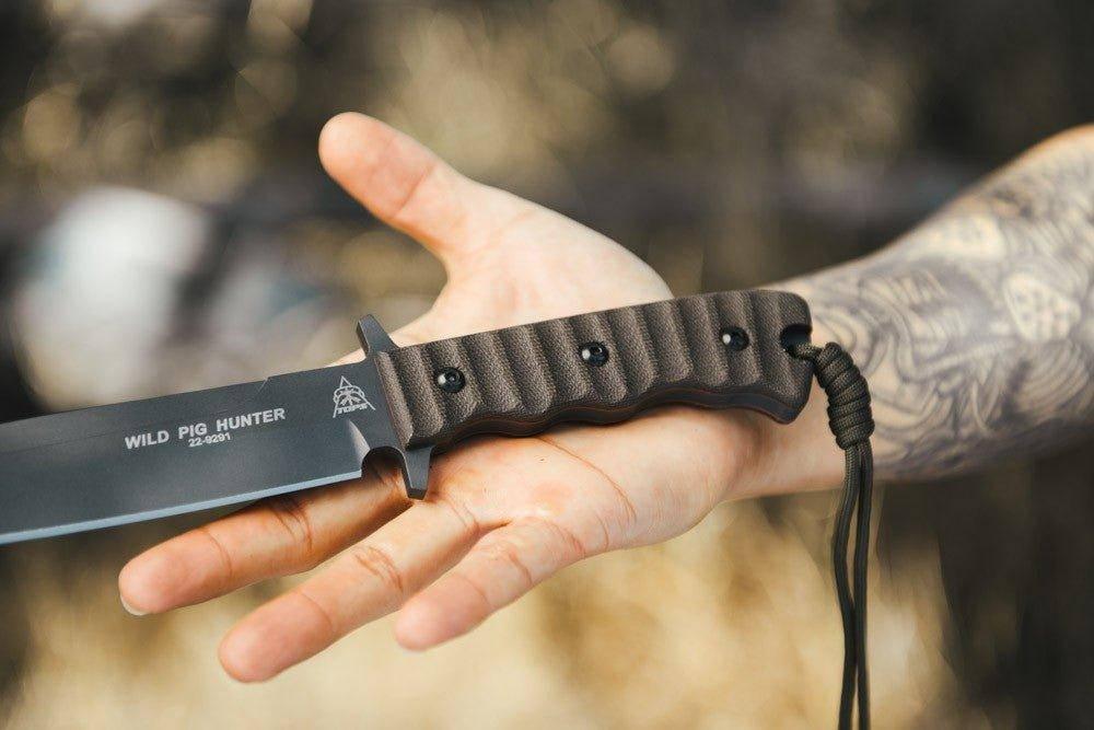 TOPS Wild Pig Hunter Fixed 7-9/16" Plain Blade, Micarta WPH-04 (USA) - NORTH RIVER OUTDOORS