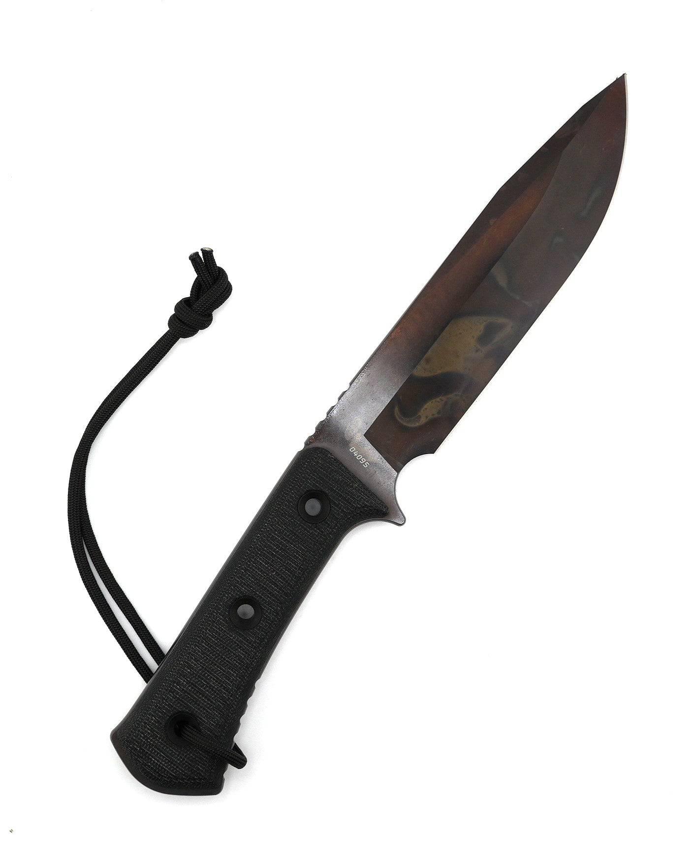 TRC Apocalypse Elmax Black Canvas Micarta Fixed Blade Apocalyptic Finish Kydex - NORTH RIVER OUTDOORS