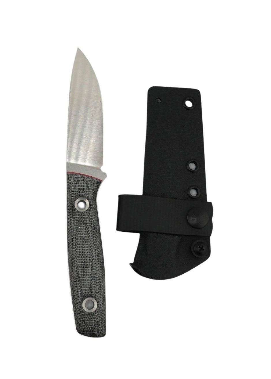 TRC Classic Freedom Satin Fixed Blade Black Canvas Micarta Red Liner Sheath - NORTH RIVER OUTDOORS