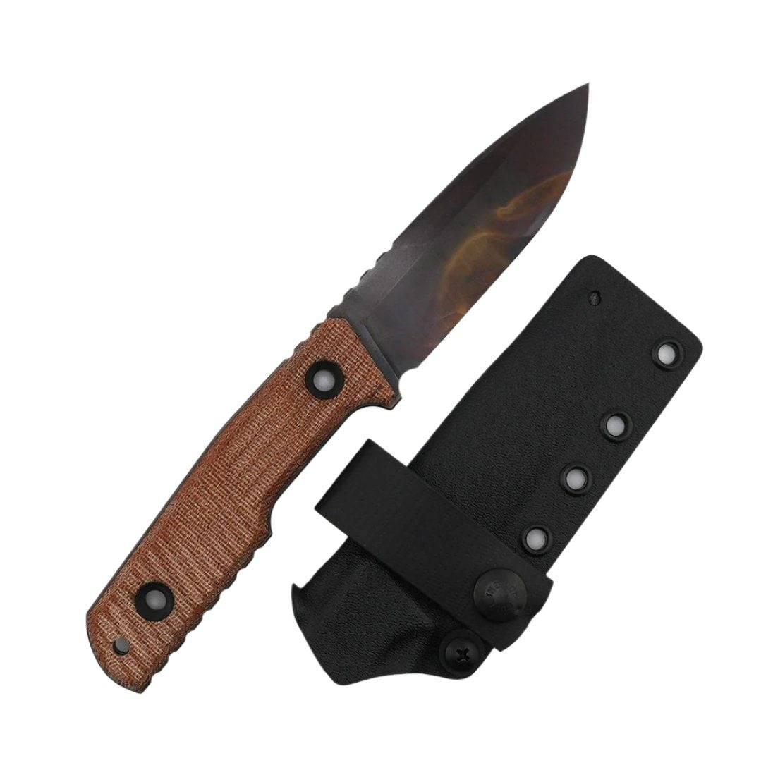 TRC Urban Tactical Elmax Natural Canvas Micarta Apocalyptic Finish Kydex Sheath - NORTH RIVER OUTDOORS