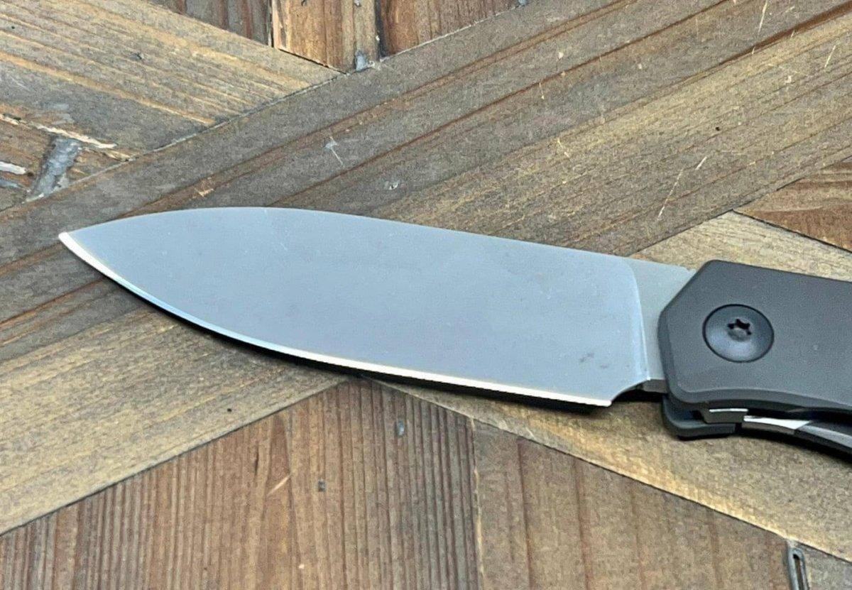 Trevor Burger Custom Knives TBC-URBANXL M390 Stonewashed Plain Blade Titanium Handles - NORTH RIVER OUTDOORS