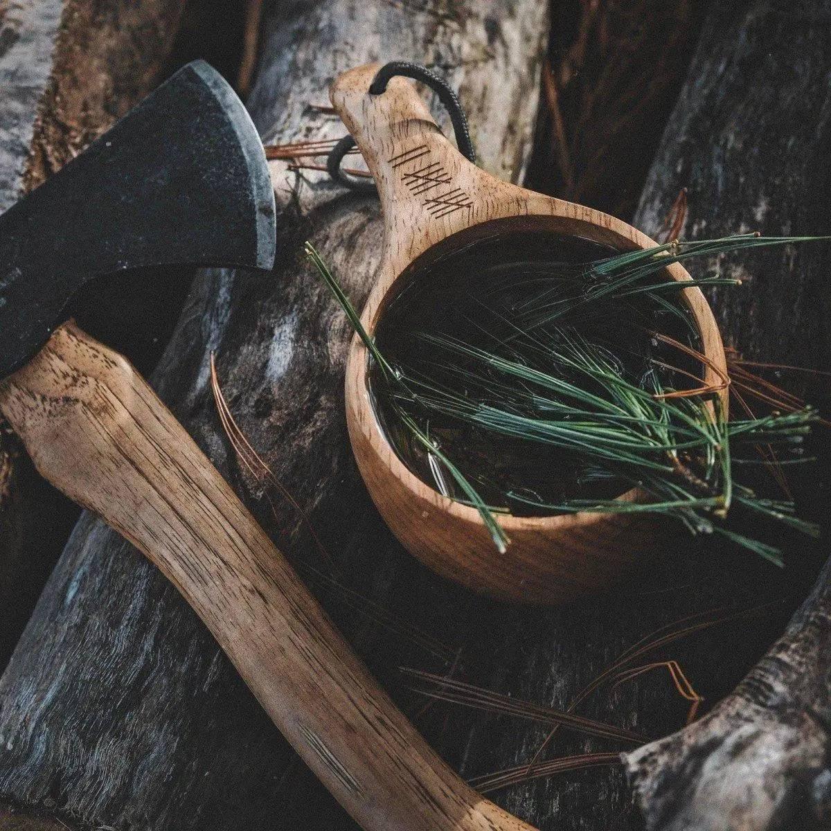 Uberleben Dursten Lore 12oz Kuksa | Handcrafted Traditional Wooden Cup - NORTH RIVER OUTDOORS