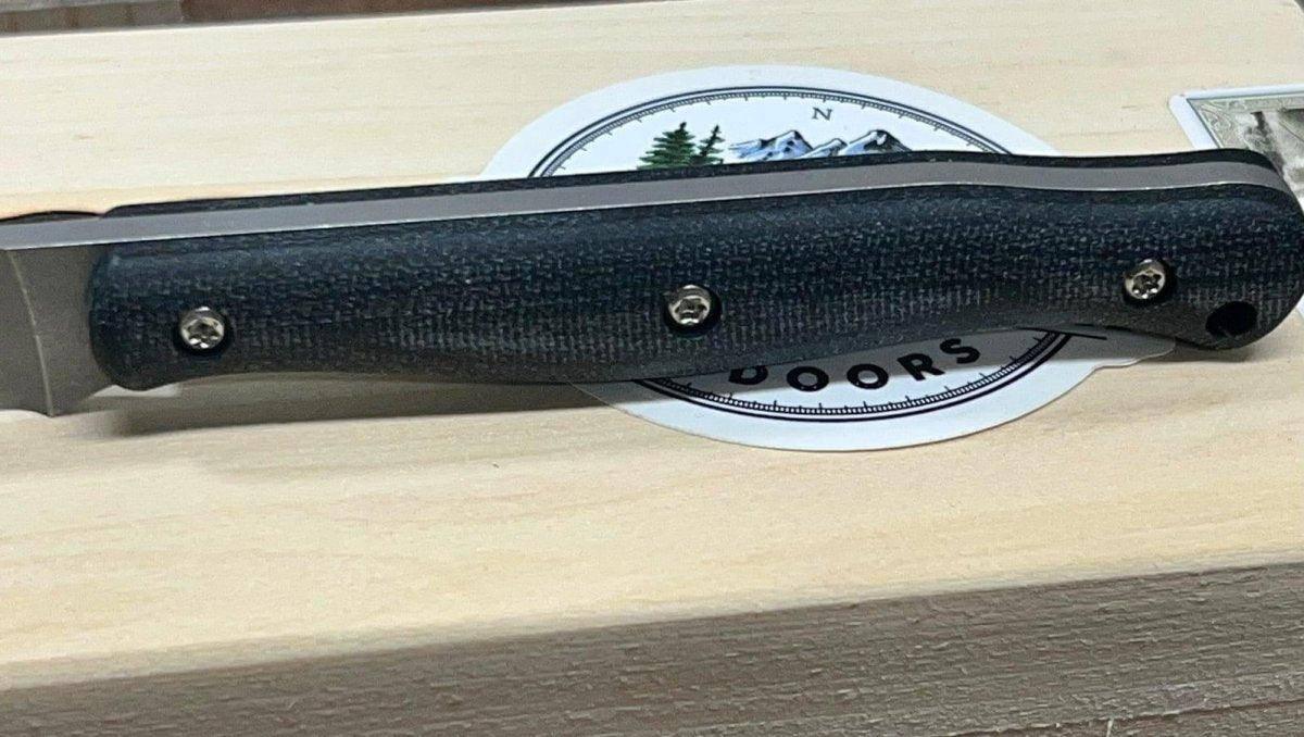 White River Exodus 4 Fixed Blade Knife 3.88" S35VN Stonewashed Black Canvas Micarta (USA) - NORTH RIVER OUTDOORS