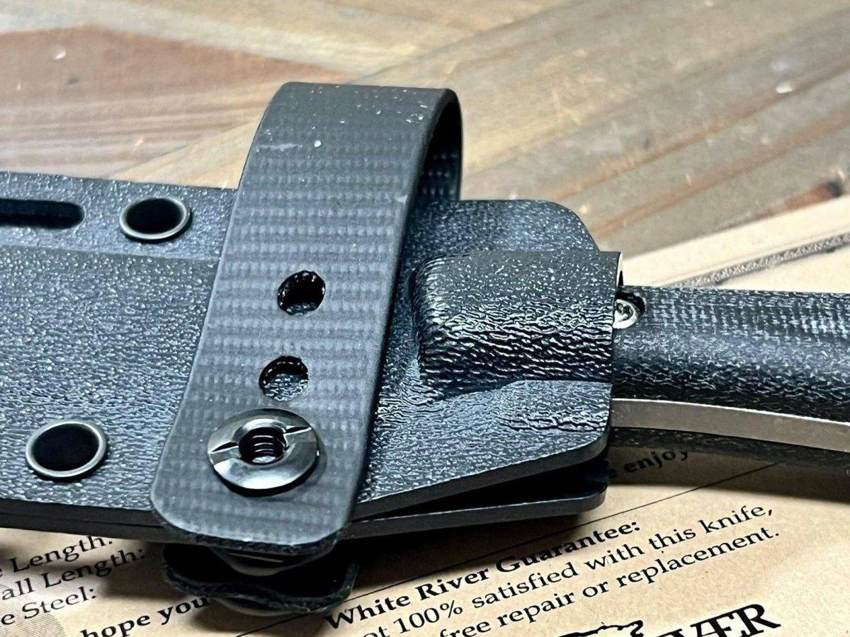 White River Exodus 4 Fixed Blade Knife 3.88" S35VN Stonewashed Black Canvas Micarta (USA) - NORTH RIVER OUTDOORS