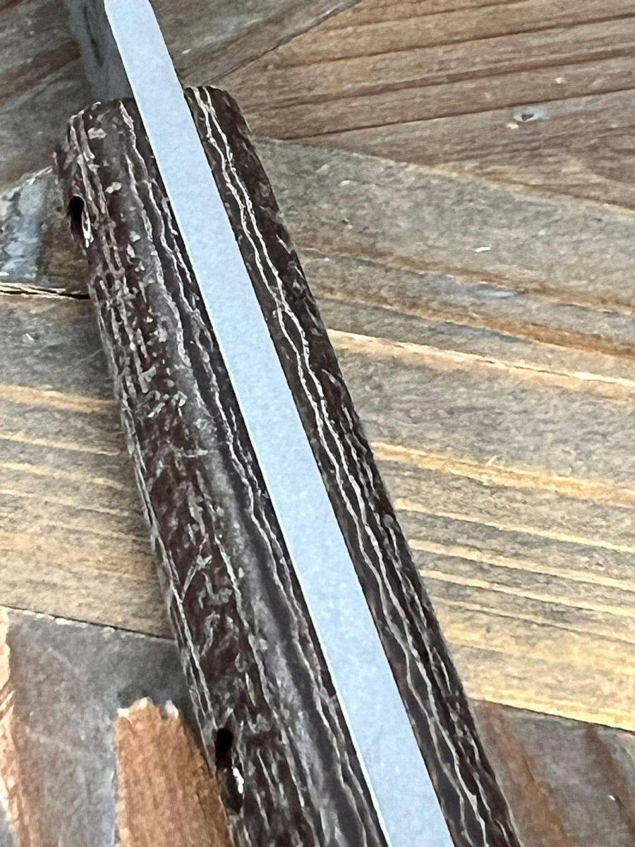 White River Exodus 4 Fixed Blade Knife 3.88" S35VN Stonewashed Natural Burlap Micarta (USA) - NORTH RIVER OUTDOORS