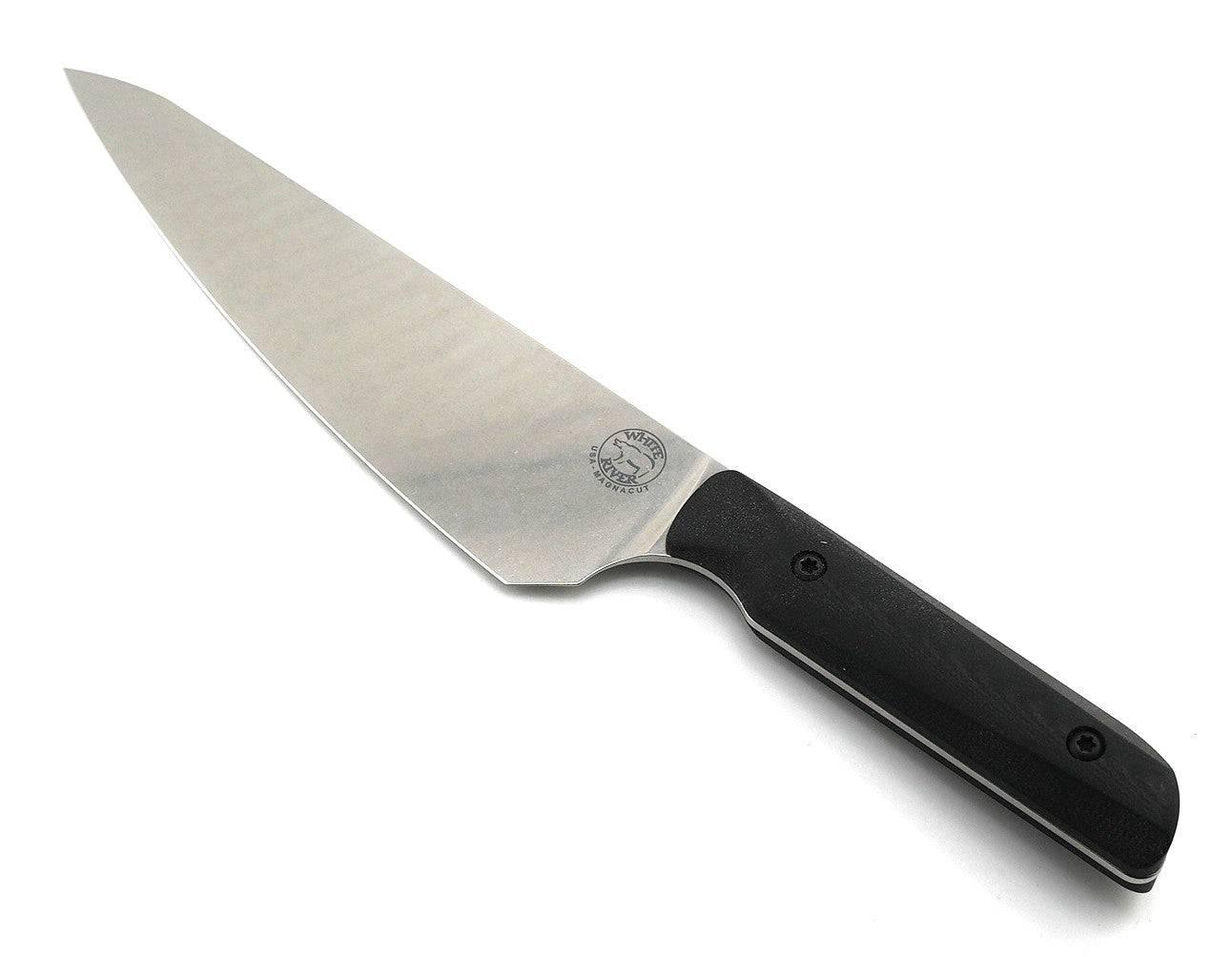 White River Liong Mah Chef's Knife 7.5" MagnaCut Stonewashed Drop Point Blade Black G10 - NORTH RIVER OUTDOORS