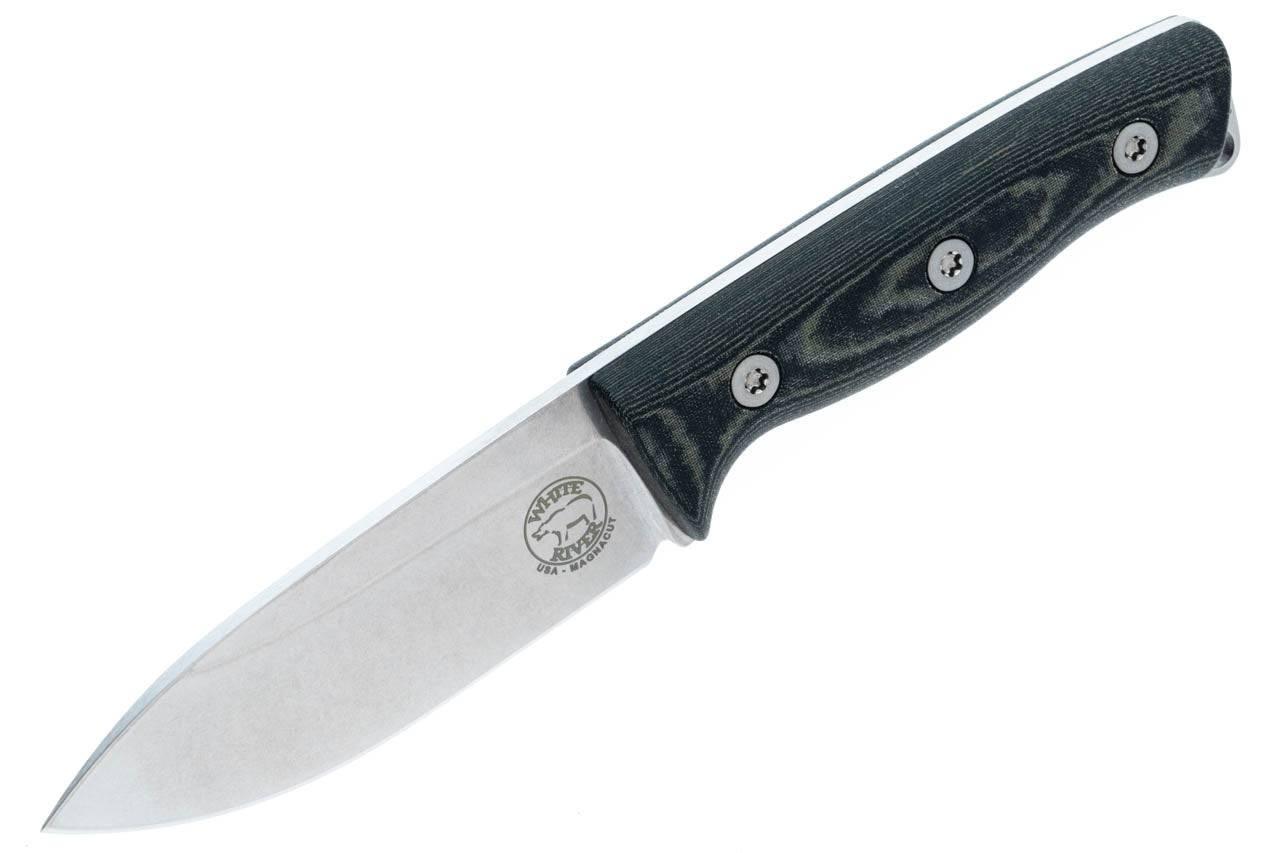 White River Ursus Cub Black & OD Green Linen Micarta Stonewashed MagnaCut Blade (WRUR35-LBO) - NORTH RIVER OUTDOORS