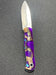Bark River Bushcraft Scout Knife MagnaCut Purple Cholla Cactus with Turquoise Handles Sea Blue Liners Mosaic Pins (USA) from NORTH RIVER OUTDOORS