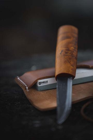 Helle Sharpening Stone S with Leather Holster  (Norway) from NORTH RIVER OUTDOORS