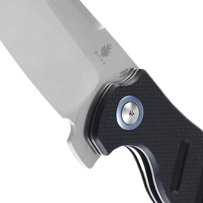 Kizer Cutlery Vanguard Sheepdog XL C01C Flipper Knife 3.9" 154CM Satin Blade, Black G10 Handles - NORTH RIVER OUTDOORS