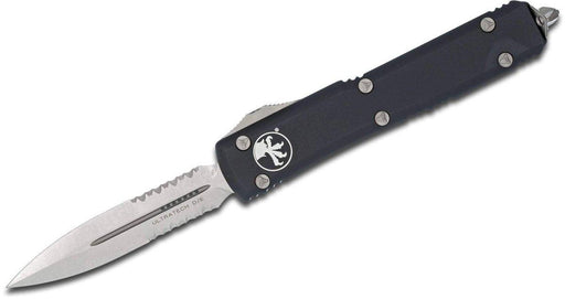 Microtech 122-11 Ultratech D/E - Black Handle - Stonewash Blade - Partially Serrated from NORTH RIVER OUTDOORS