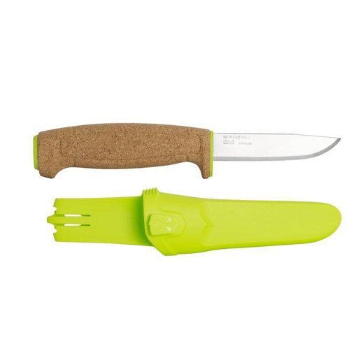 Mora Floating M-13686 Cork Stainless Knife Lime Green Sheath (Sweden) from NORTH RIVER OUTDOORS