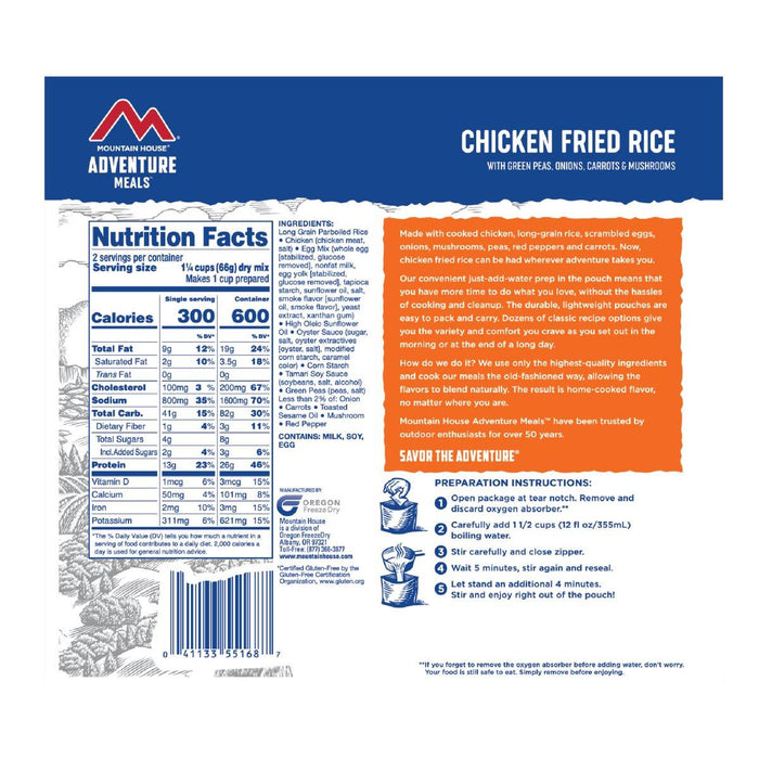 Mountain House Chicken Fried Rice Survival & Emergency Food (Pouch) from NORTH RIVER OUTDOORS