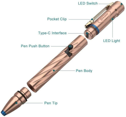 OLIGHT OPEN 2 Cu 120 Lumens USB Rechargeable LED Pen Light, EDC Flashlight (Limited Ed) from NORTH RIVER OUTDOORS