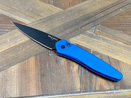 Pro-Tech Newport 3407-BLUE Auto Knife Black (3") (Blue Handle) from NORTH RIVER OUTDOORS
