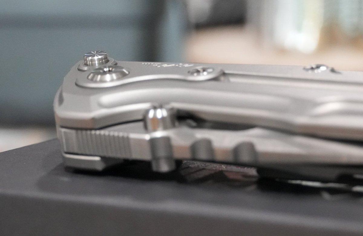 Reate T1000 Flipper Knife 3.8" CPM-3V Satin Compound Tanto Milled Titanium Handles - NORTH RIVER OUTDOORS