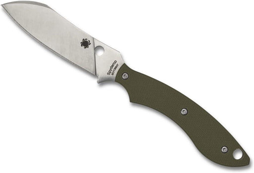 Spyderco Stok Drop Point Fixed Blade Knife 2.95" Satin Plain Blade OD G10 Boltaron Sheath from NORTH RIVER OUTDOORS