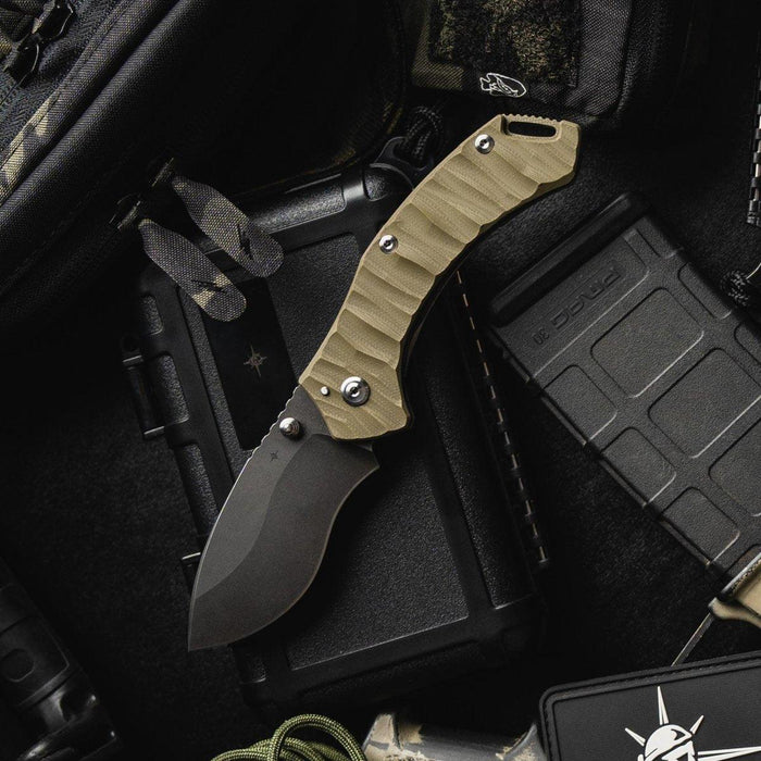 Toor Knives XT1 Bravo G10 OD Green Ti Folding Knife S35VN (USA) from NORTH RIVER OUTDOORS