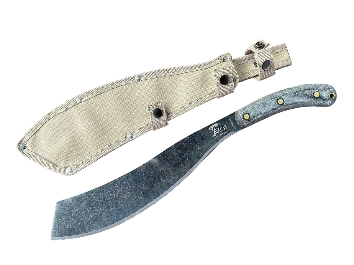 ESEE Expat El Deguello Machete 12.75" 1075 Dark Stonewashed Blade Black Micarta Handles Sheath