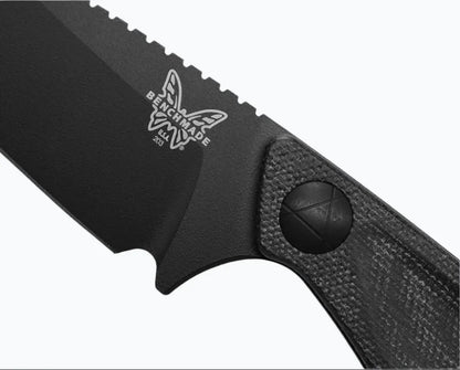 Benchmade Dacian Pocket Fixed Blade Knife 3.54" CPM-MagnaCut Black Spear Point Blade Black Canvas Micarta Handles 203BK-02 - NORTH RIVER OUTDOORS