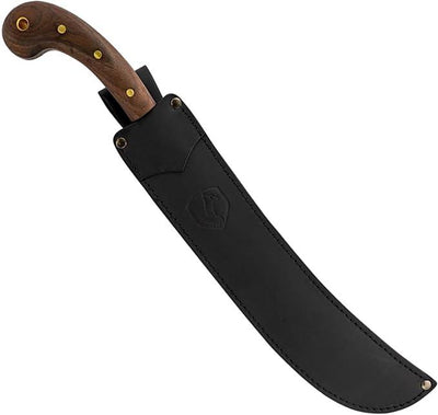 Condor Tools & Knife Golok Machete 14" Black Carbon Steel Blade w/ Walnut Handles and Leather Sheath - NORTH RIVER OUTDOORS