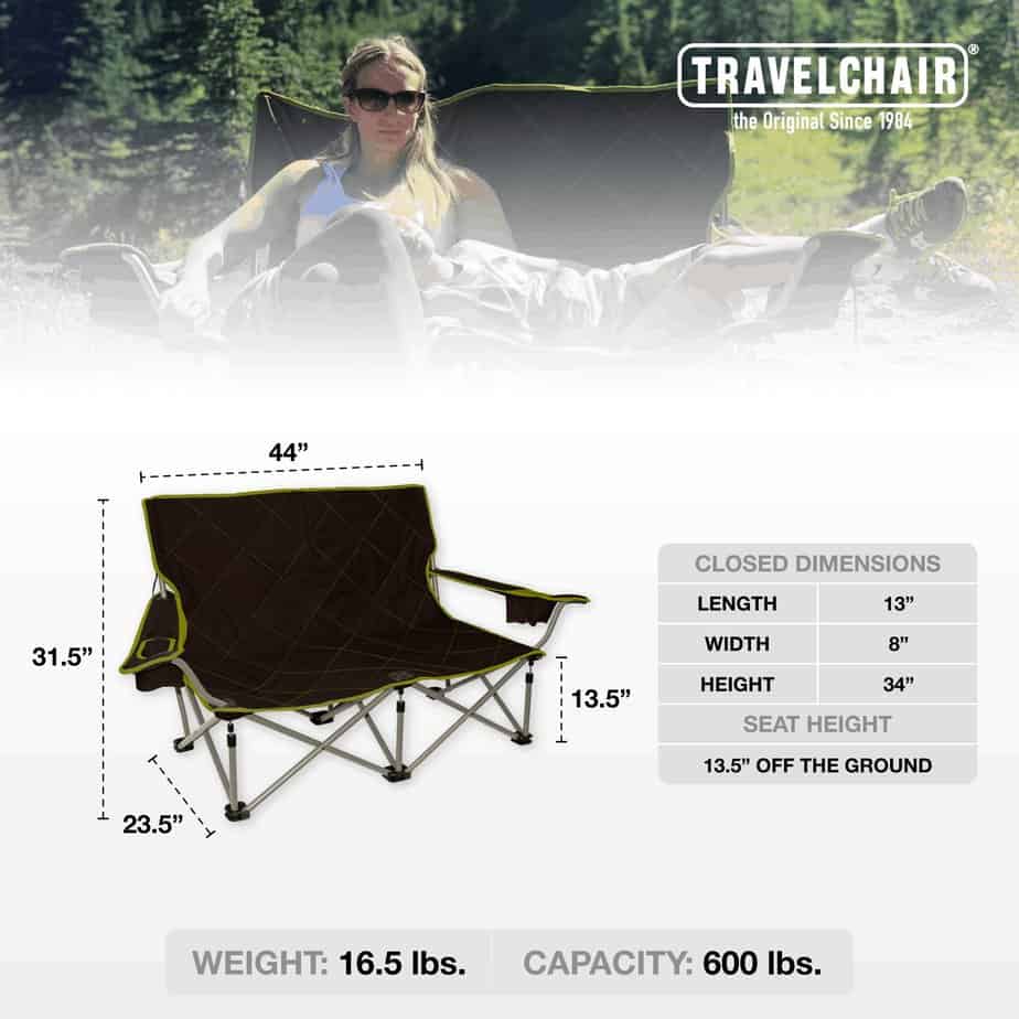 Shorty Camp Couch Lime/Brown - Travel Chair (Pre-owned)
