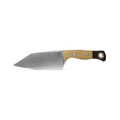 Benchmade Station Knife Fixed Blade 5.82" CPM-154 Stonewashed Clip Point Blade,Tan Richlite Handles with Black G10 Bolsters - NORTH RIVER OUTDOORS