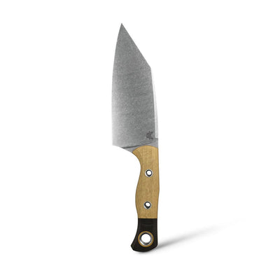 Benchmade Station Knife Fixed Blade 5.82" CPM-154 Stonewashed Clip Point Blade,Tan Richlite Handles with Black G10 Bolsters - NORTH RIVER OUTDOORS