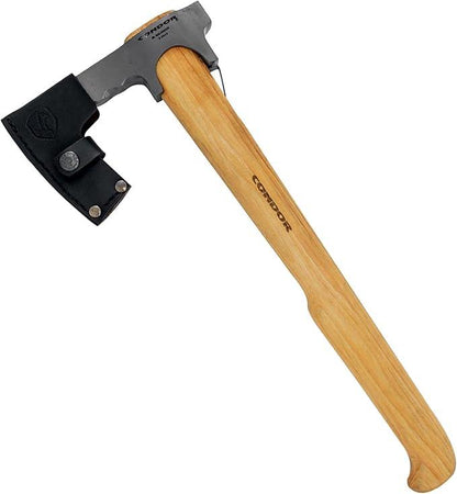 Condor Tools & Knife Travelhawk Axe 6.7" Carbon Steel Head w/ Hickory Handles and Welted Leather Sheath - NORTH RIVER OUTDOORS
