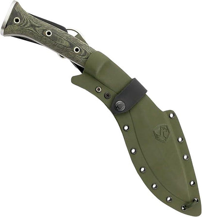 Condor Tools & Knife K-Tact Kukri Knife 10" Carbon Steel Blade w/ Army Green Micarta Handles and Kydex Sheath - NORTH RIVER OUTDOORS