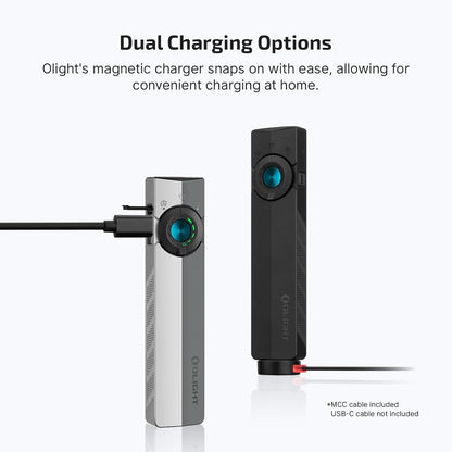 OLIGHT ArkPro EDC Flashlight with Green Beam UV White LED 1500 Lumens USB-C