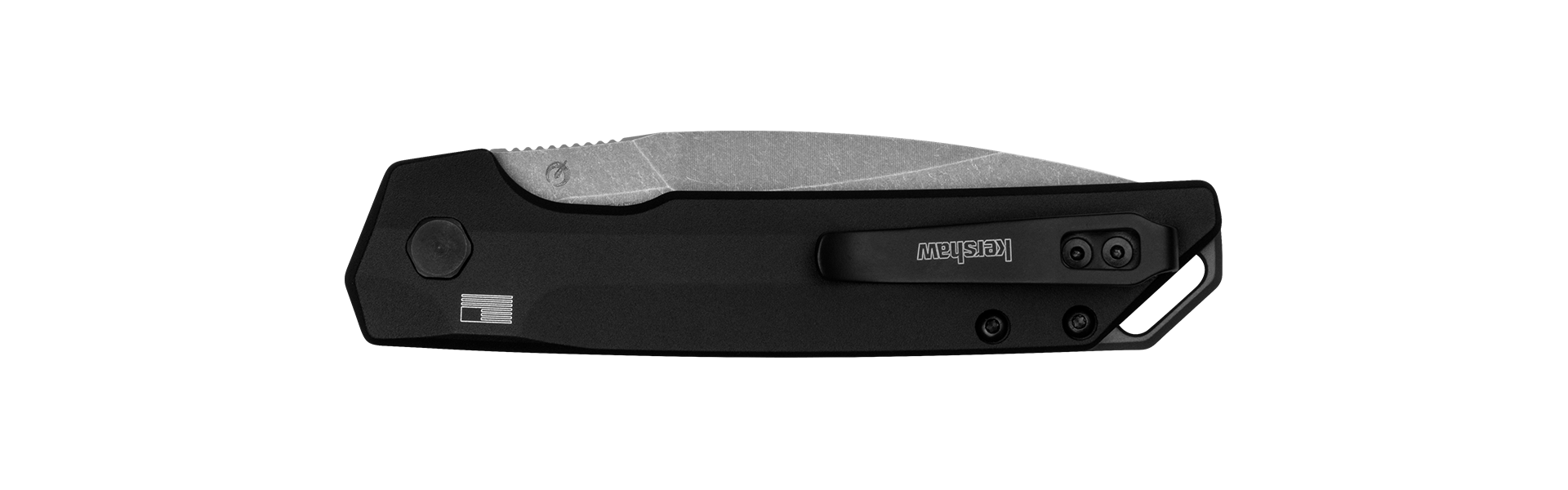 Kershaw 7038 Auto Launch Iridium Folding Knife 3.45" MagnaCut Spear Point Blade Black Handles