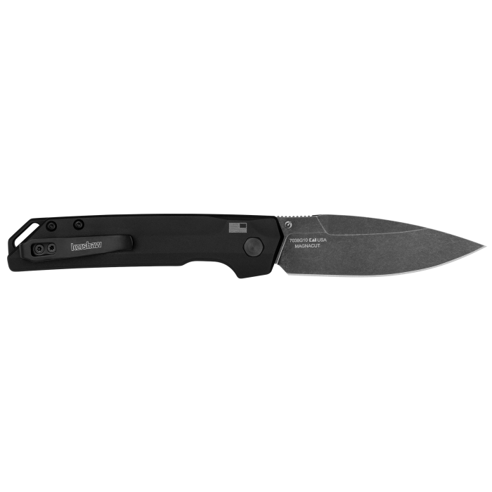 Kershaw 7038G10 Auto Launch Iridium Folding Knife 3.45" MagnaCut BlackWash Spear Point Blade Black G10
