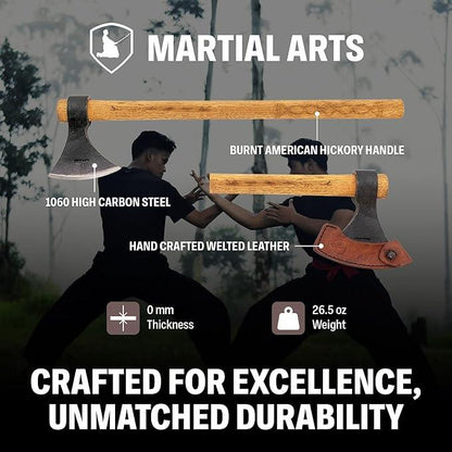 Condor Tools & Knife Valhalla Axe Series Throwing Axe 4.75" Carbon Steel Head w/ American Hickory Handle and Leather Sheath - NORTH RIVER OUTDOORS