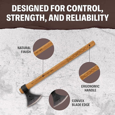 Condor Tools & Knife Valhalla Axe Series Throwing Axe 4.75" Carbon Steel Head w/ American Hickory Handle and Leather Sheath - NORTH RIVER OUTDOORS