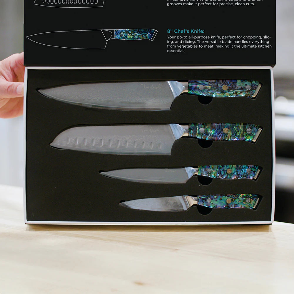 Toadfish 4pc Abalone Chef Knife Set