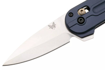 Benchmade Lowden AXIS Flipper Knife 2.79" M390 Satin Spear Point Blade Crater Blue Aluminum Handle