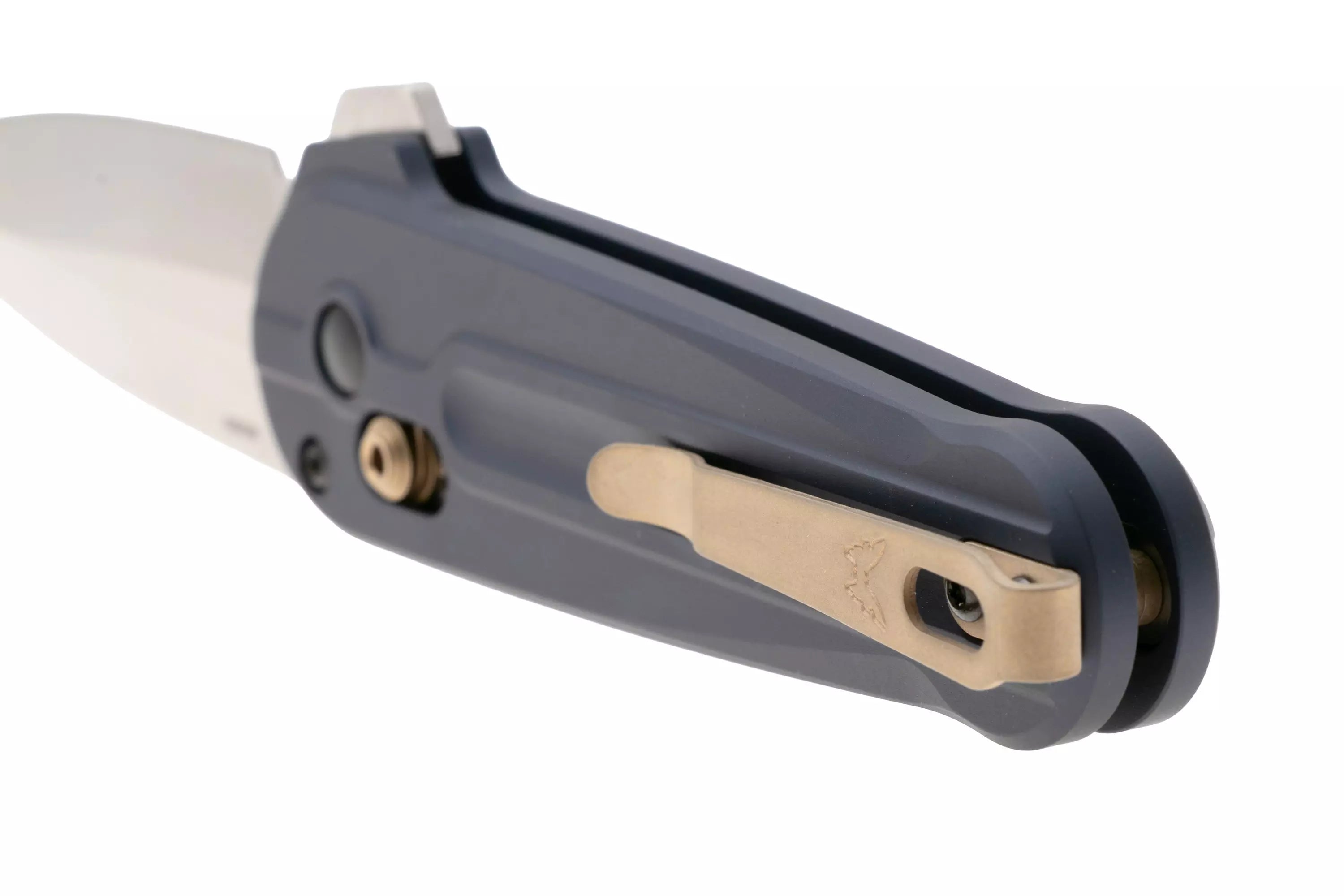 Benchmade Lowden AXIS Flipper Knife 2.79" M390 Satin Spear Point Blade Crater Blue Aluminum Handle