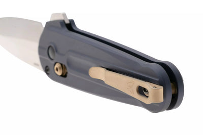 Benchmade Lowden AXIS Flipper Knife 2.79" M390 Satin Spear Point Blade Crater Blue Aluminum Handle