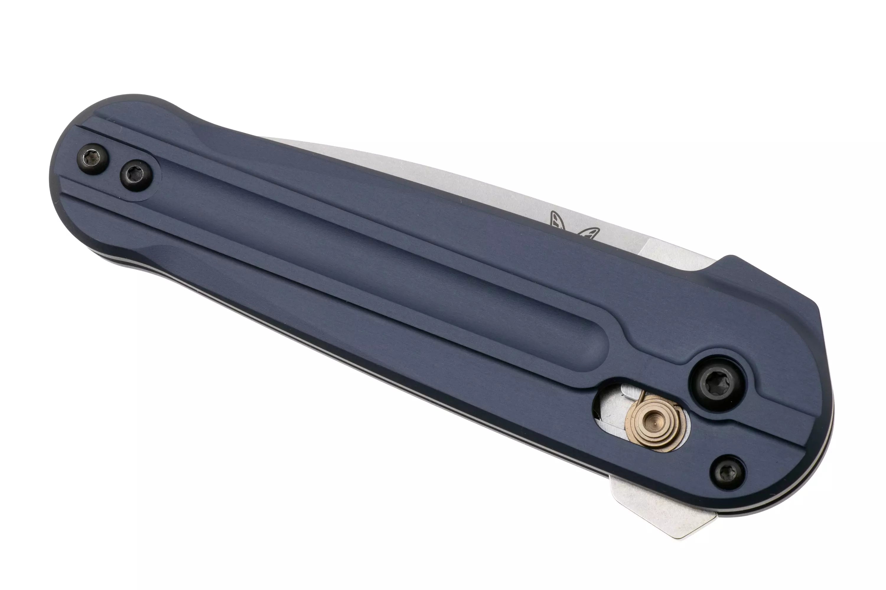 Benchmade Lowden AXIS Flipper Knife 2.79" M390 Satin Spear Point Blade Crater Blue Aluminum Handle
